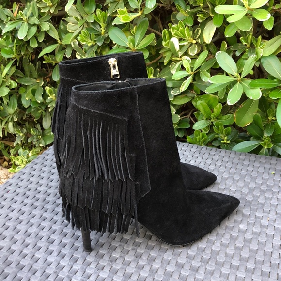 Allsaints Xandra Suede Fringe Boots 